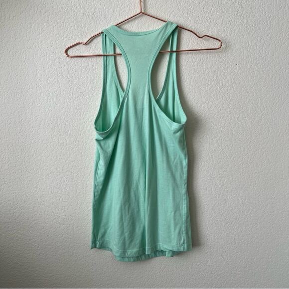 Fix Your Ponytail And Try Again gold foil print on mint green racerback tank top - Picture 4 of 6